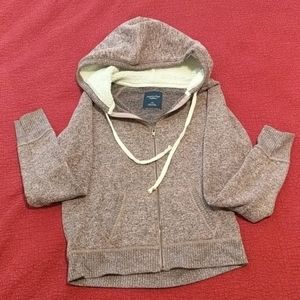 American Eagle zipup pink & black speckled hoodie!